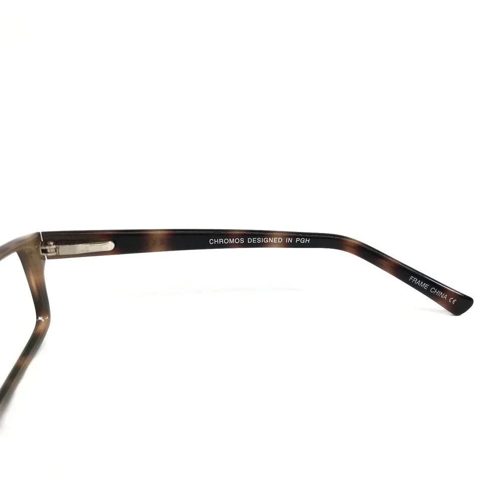 Chromos Eyeglasses Frames CHUCK TORTOISE Brown Rectangle Full Rim 53-19-140